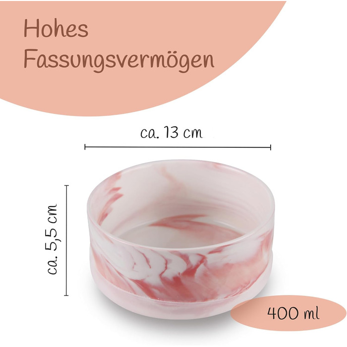 Набір мисок для собак з кераміки 2 шт. (400 мл) - для маленьких та великих собак, з антиковзною основою, придатні для миття в посудомийній машині, рожевий колір