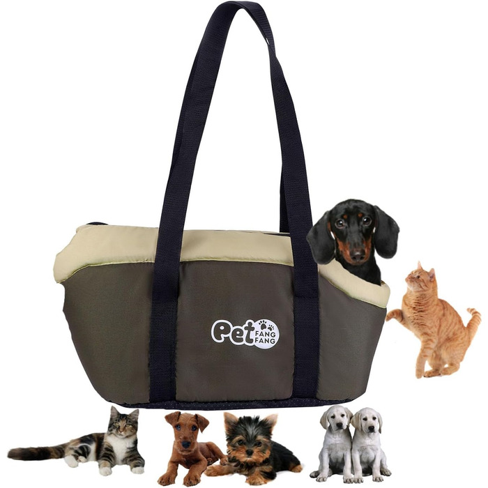 Транспортна сумка для собак та котів, велика, дихаюча, з ременем безпеки, коричнева