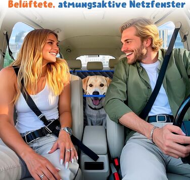 Накладка на сидіння автомобіля для собак SUPERWSLING, чорно-сіра, з захистом боків та сіткою, вологостійка, з ременями безпеки та захистом багажника