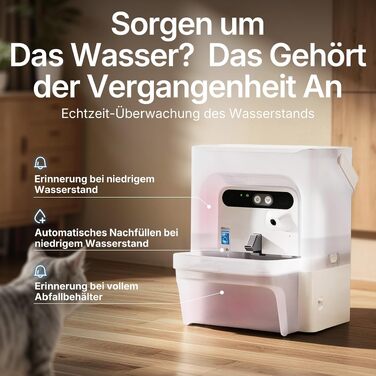 Розумний фонтан для води PETKIT EverSweet Ultra для котів та малих собак, 5л, з AI-камерою, розділенням чистої та брудної води, керуванням через додаток та Wi-Fi (2.4/5GHz)