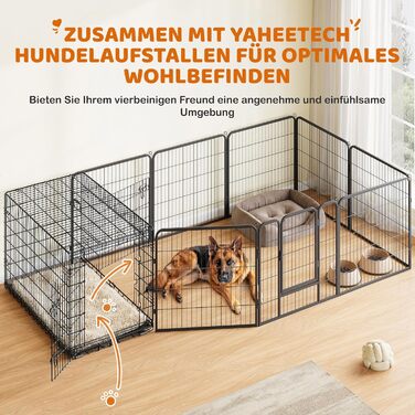 Клітка для собак Yaheetech 122x71x78 см, розкладна з перегородкою, 2 двері, чорна, для дому та транспортування