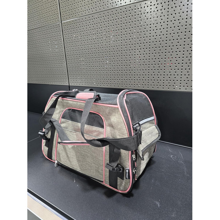 Транспортна сумка для собак та котів Flamingo Xandor Taupe, 48 x 25 x 33 см | Стильна та надійна переноска