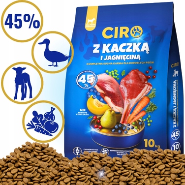 Сухий корм для собак Ciro з качкою та ягнятиною, 10 кг