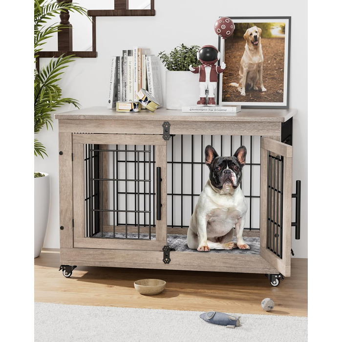 Кіяпка: Будка для собак у дім з подушкою, 98x64x68 см (Сірий, M)