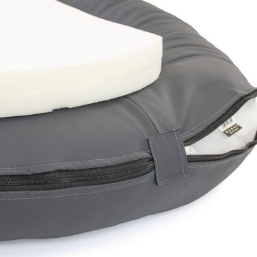 Wallace & Jones Преміум лежанка для собак Болтон, 63x50 см, штучна шкіра, для маленьких собак, темний сірий колір