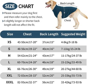 Пуловер для собак Heywean з флісу, теплий, для зимового носіння, для малих, середніх та великих собак (XXL, блакитний)