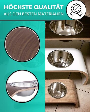 Підвищені годівниці для собак ilaCasa - набір з 2 шт. з дуба - станція для годування собак