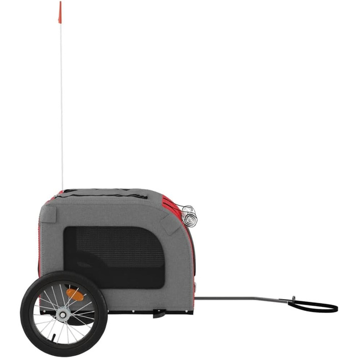 Причіп для велосипеда з собаками, червоний та сірий, Oxford-Gewebe та залізо, для собак та котів LH13839