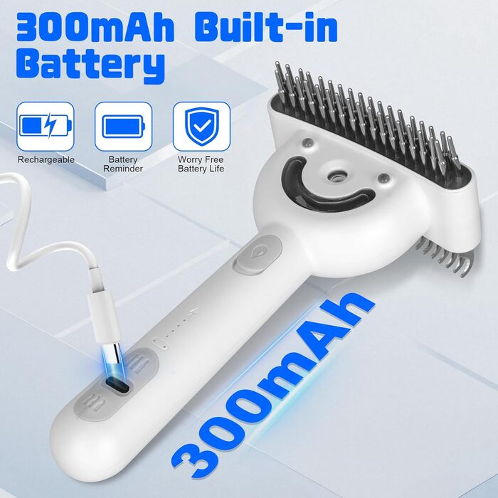 Парова щітка для собак та котів, 2-в-1 з UV-стерилізацією, для вичісування ворсу та підшерстка