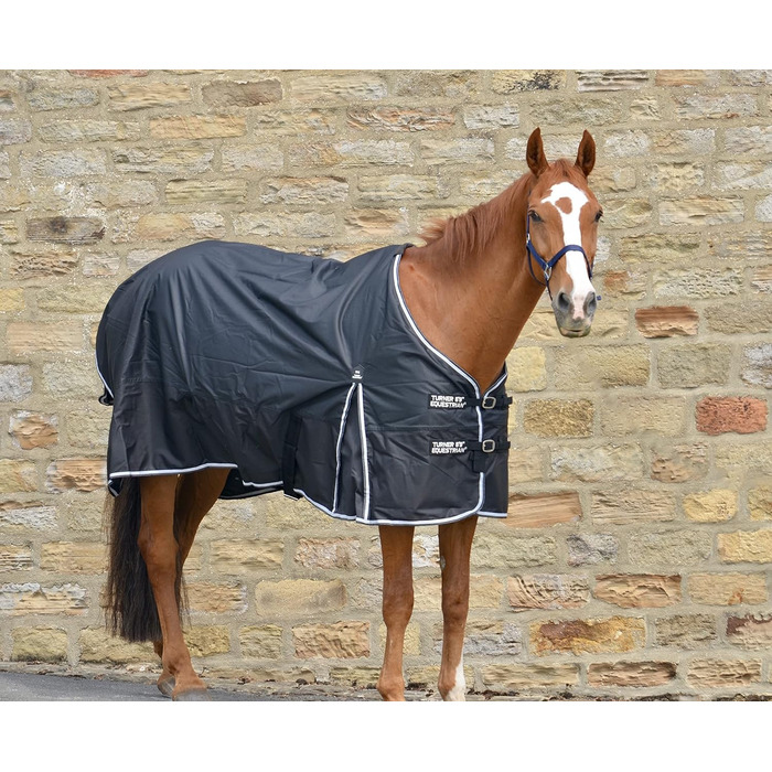 Turner Equestrian Pferdedecke Ripstop, легка, водонепроникна, 50 г, чорна