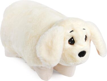 М'яка іграшка-подушка BRUBAKER для дітей - собака 2 в 1, 40 x 30 см. Зручна подушка-собака з кріпленням на липучці, іграшка-собака з тканини, білий колір.