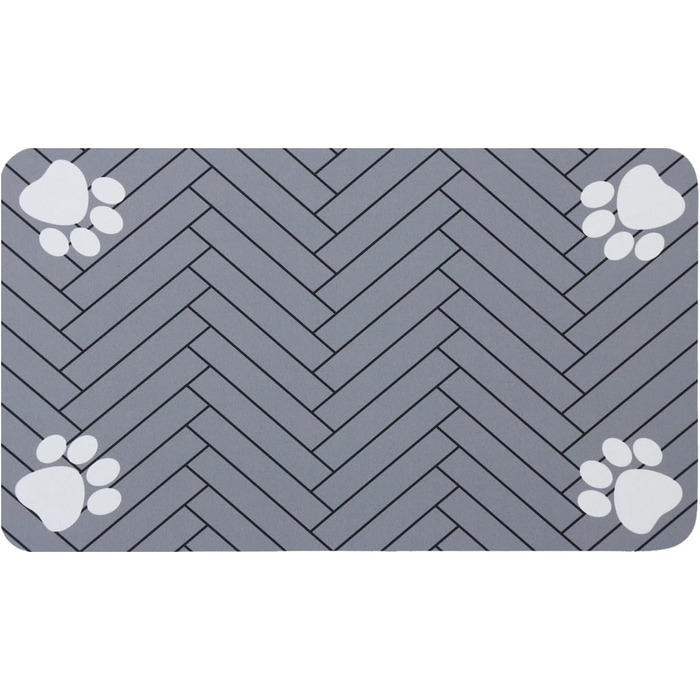 Килимок для годівлі собак та котів, суперпоглинаючий, антиковзний, швидковисихаючий, легко миється (Світло-сірий, 30x50 см)