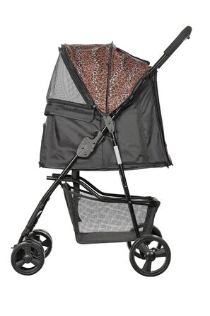 Візок для собак Сенна сірий (чорний & леопард)