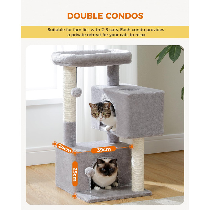 Котячий будиночок Petpela Gray - сучасний когтетоп сірого кольору