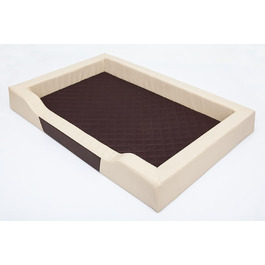 колір: бежева еко-шкіра, коричневі матраци