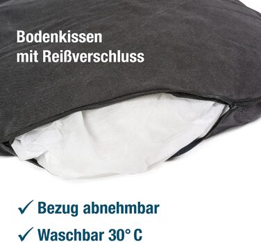 JAMAXX Овальне собаче ліжко з комфортною начинкою, знімний чохол, вінтажний канвасний матеріал, собачий кошик з високими бортиками, розмір S (60x50 см)