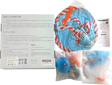 Інтерактивна іграшка для котів Migipaws 2-в-1: електричний м'ячик у тунелі, програмоване управління, іграшка-піймалка метеликів 2.0