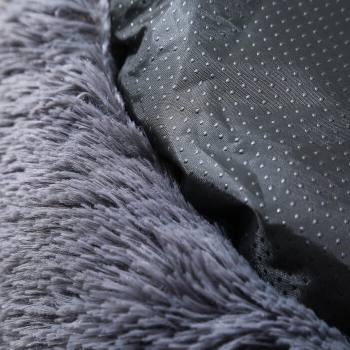 Кругліше плюшеве ліжко-пончик для собак та котів, маленьке, неслизьке, тепле та затишне, для тварин до 5 кг, розмір 43x43x12 см