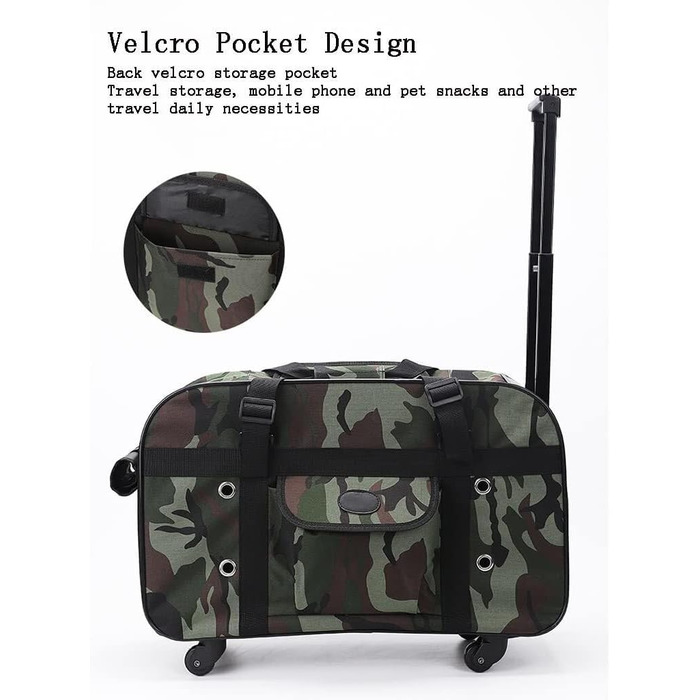 Транспортна сумка для тварин на колесах RRXEOUU - для собак та котів, дихаюча, портативна