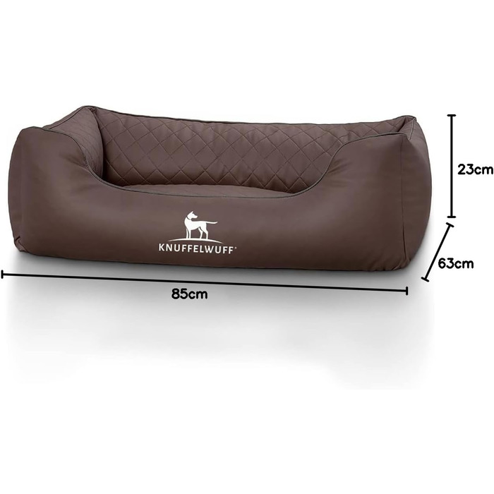 Крісло-ліжко для собак Milan XXL з штучної шкіри, 120 x 85 см, коричневе, знімний чохол, для великих собак