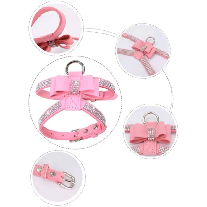 Блискучий жилет для собак та котів зі стразами та метеликом, рожевий, регульований, для хлопчиків та дівчаток, S, M, L