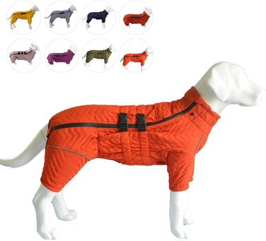 Теплий зимовий одяг для собак, двошарова жилетка, повна захист лап, вітро- та водонепроникна жилетка, світловідбиваюча жилетка для собак, костюм для активного відпочинку на відкритому повітрі, для малих, середніх та великих собак. Помаранчевий XXL 2XL (ba