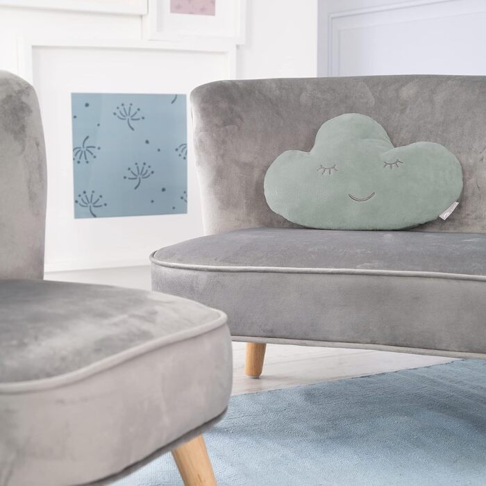 Подушка для шиї Roba у формі хмаринки/льоду - м'яка декоративна подушка для дитячої кімнати, сірого кольору