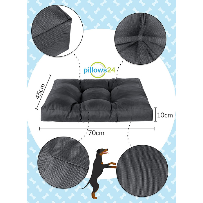 Лежанка для собак у трьох розмірах M, L, XL, 10 см заввишки, м'яка підстилка для собак, 100% Оксфорд-поліестер, легко миється