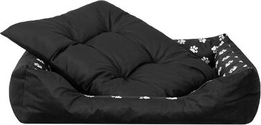 М'яке ліжко для собак та котів, 84x65 см, чорне. Зручне, з піднятими бортиками, легко миється.