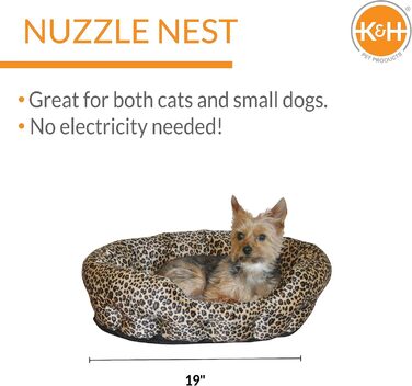 K&H Самообігрівальне котяче ліжко Nuzzlenest, м'який плюш, комфортне, без електрики, для котів і малих собак