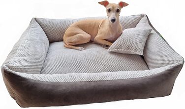 М'яке ліжко для собак та котів Teo 60x40 см, коричнево-бежеве, з можливістю прання
