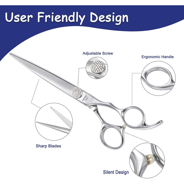 Професійна вигнута ножиця для грумінгу собак та котів, 440C сталь, 20.3 см (8 дюймів)