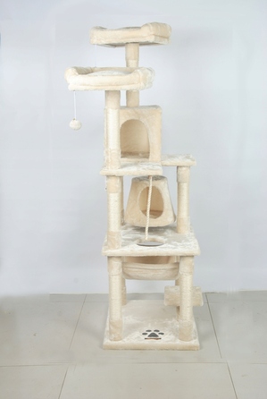 Високий когтеточка-комплекс для котів: лежанка та стовпчик для дряпання, вежа Drapaczek 161 - 220 см