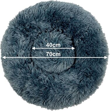 Кругле ліжко для собак та котів Donut, м'яке та зручне, темно-сірий колір (XL)