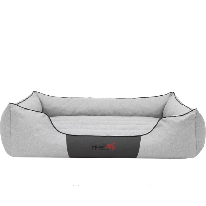 Собаче ліжко-корзина для собак маленьких, середніх та великих порід - м'яке ліжко для собак - собаче диванчик - знімний та пральний чохол - Comfort - розмір L - (XL - 140 x 115 см, штучний льон, сірий)