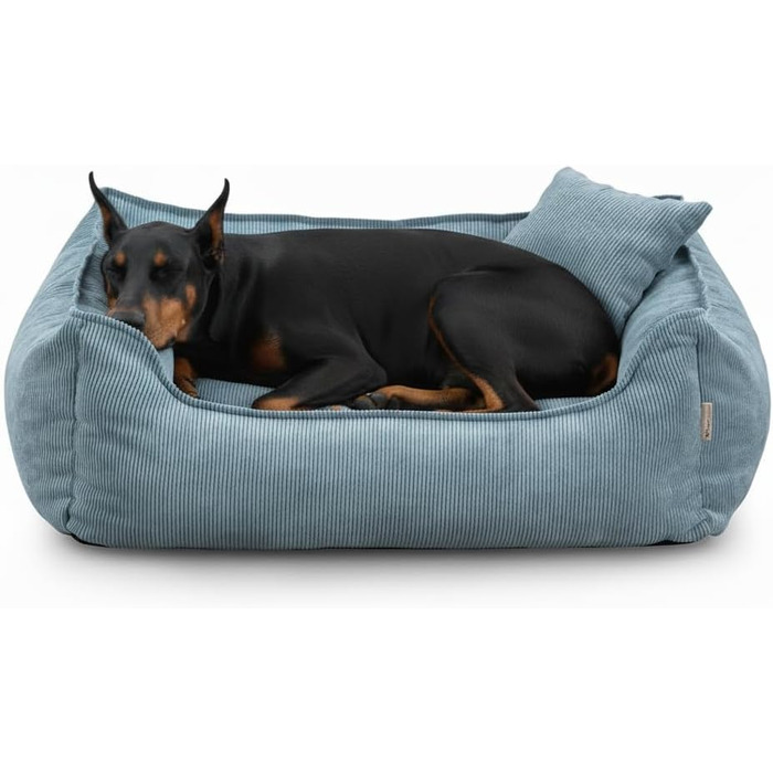 Gutekissen® Lucky: М'яке собаче ліжко - зручне лежанка для собак великих та малих порід. Легко миється, з поліуретановою начинкою та знімним чохлом (Блакитний, XL - 100x75)