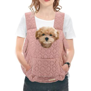 Рюкзак для собак і котів Godpqiui | Дихаючий, м'який, портативний, для малих собак, кошенят, цуценят, подорожей, кемпінгу, прогулянок, велосипеда, рожевий