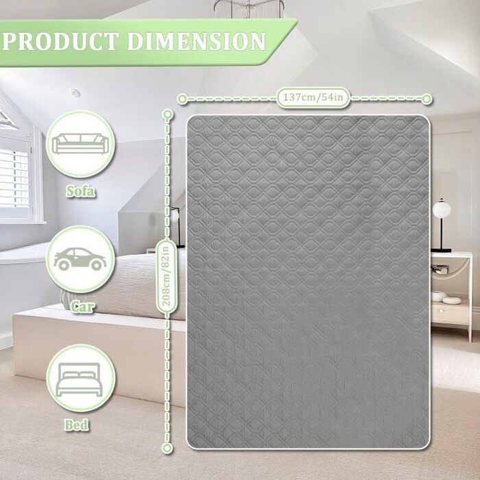 Водонепроникний килимок для собак Gekufa - двосторонній, 137x208 см, 5 шарів, для ліжка, дивана, авто