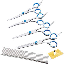 Набір професійних ножиць для грумінгу домашніх тварин 6 дюймів, нержавіюча сталь, для собак та котів
