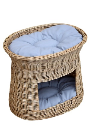Лежанка для собак Wiklinowe Cuda, бежева, плетена з лози, овальна, 52x37 см