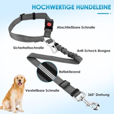 Ремінь безпеки для собак у машину SlowTon 2 шт. (Кріплення для підголівника + кліпса)