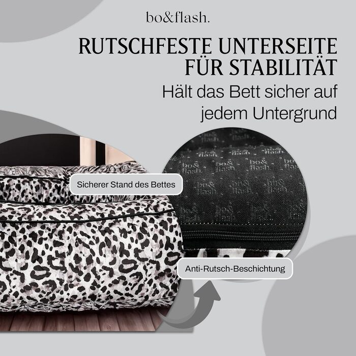 bo&flash Hundebett Boise 'Claudelle' - зручне ліжко для собак, розмір L - ліжко-софа для маленьких та великих собак, дизайн з можливістю прання, захищає суглоби, з антиковзким покриттям, Claudelle