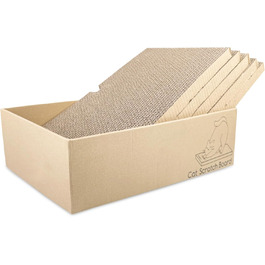 Кігтеточки для котів 5 шт. з гофрокартону, іграшки-кігтеточки, лежанки для котів, 43 x 25.4 x 12.7 см, двосторонні, екологічні