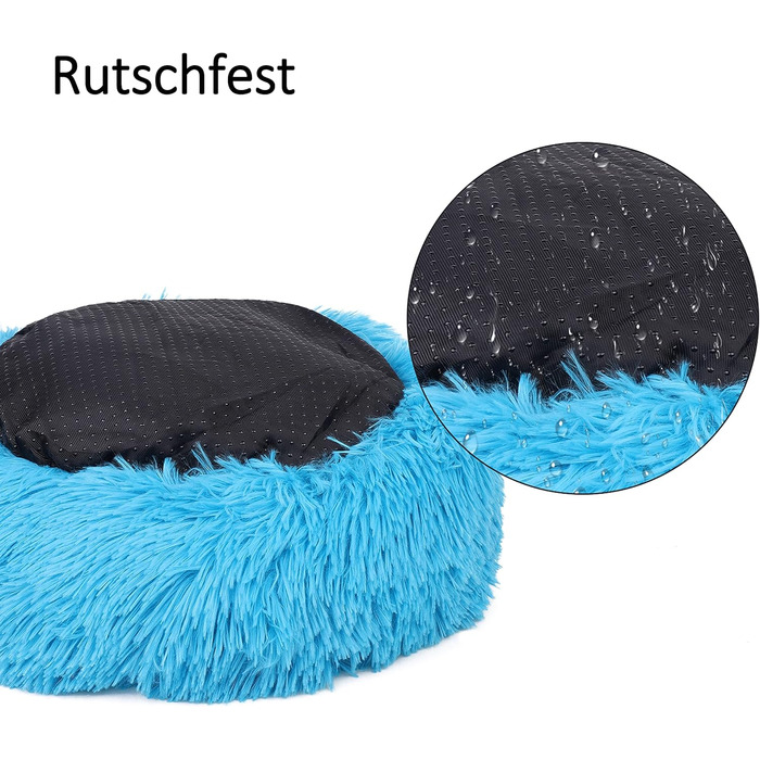 М'яке ліжко для собак та котів Donut 50 см - блакитне, для маленьких та середніх порід