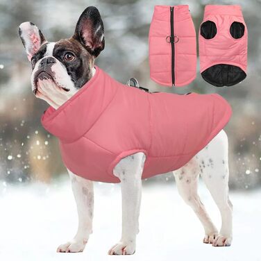 Водонепроникний теплий зимовий одяг для собак FeimaX - тепла куртка для маленьких, середніх та великих собак, курка-жилет для цуценят, рожевий колір