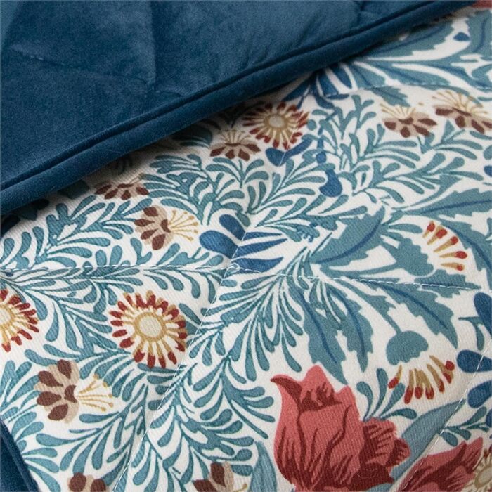 Плед для собак і котів Rosewood x Morris & Co. Bower Berry, 150x100 см, синій, з м'якою оксамитовою підкладкою, легкий у догляді, з розкішним принтом Вільяма Морріса