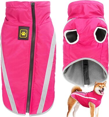 Водонепроникний зимовий дощовик для собак Dolahovy: тепла куртка, флісова жилетка для малих, середніх та великих собак (XL-6XL, Рожевий)