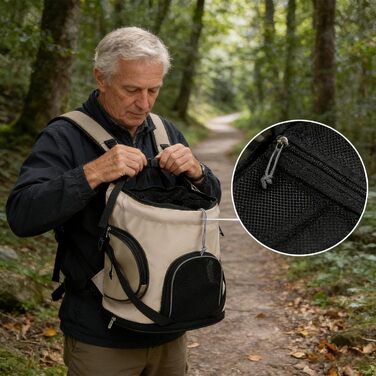 Рюкзак для собак, переноска для тварин, дихаюча, 14.96 x 8.66 x 15.75 дюймів, з регульованими ременями, зручна, з безпечним дизайном