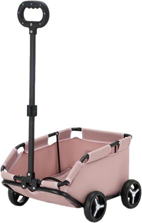 Транспортна переноска для собак та котів на колесах, складна | Рожева переноска-тролей для собак та котів