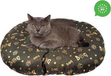 М'який лежак для собак та котів, овальний, 50x34 см, коричневий, миючий